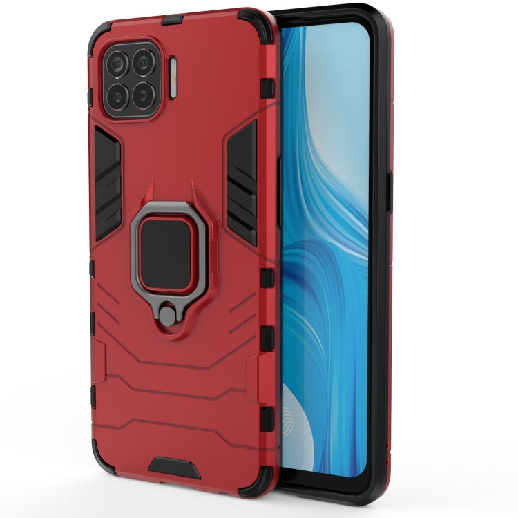For OPPO F17 Pro PC + TPU Shockproof Protective Case with Magnetic Ring Holder
