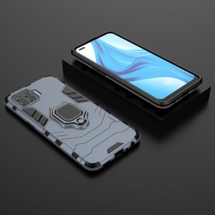 For OPPO F17 Pro PC + TPU Shockproof Protective Case with Magnetic Ring Holder