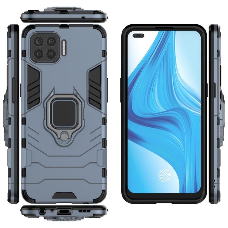 For OPPO F17 Pro PC + TPU Shockproof Protective Case with Magnetic Ring Holder