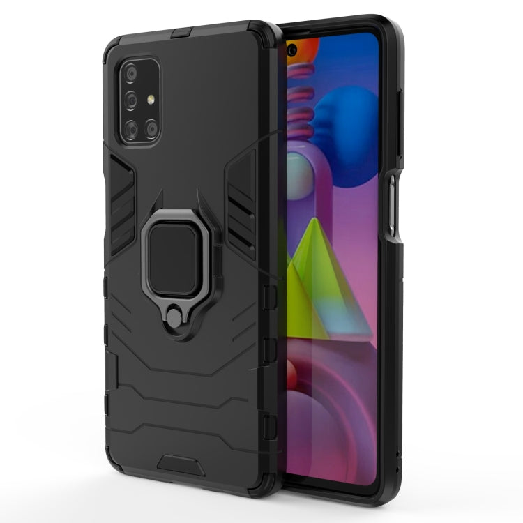 For Samsung Galaxy M51 PC + TPU Shockproof Protective Case with Magnetic Ring Holder