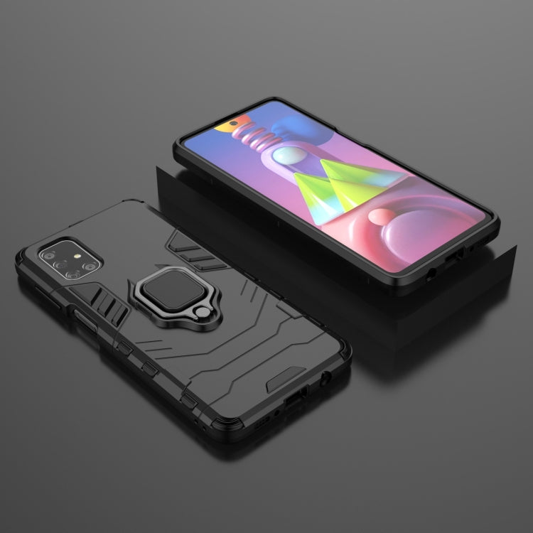 For Samsung Galaxy M51 PC + TPU Shockproof Protective Case with Magnetic Ring Holder