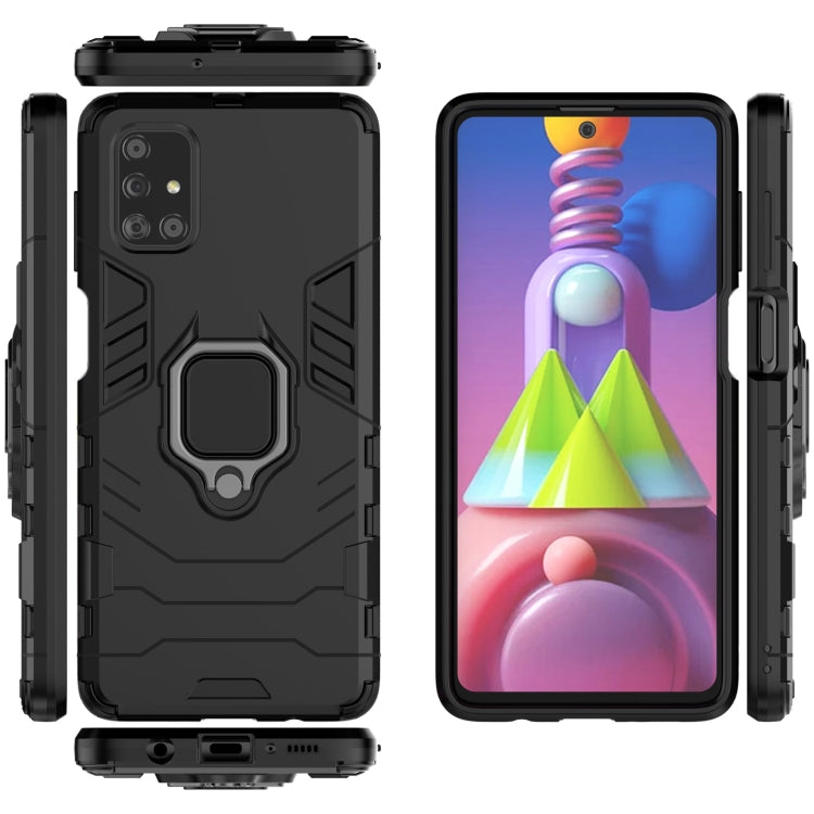 For Samsung Galaxy M51 PC + TPU Shockproof Protective Case with Magnetic Ring Holder