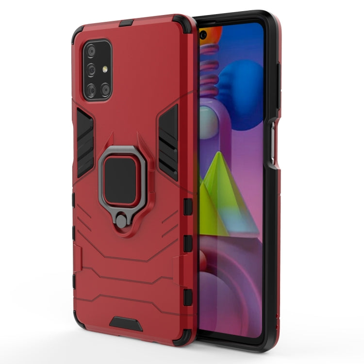 For Samsung Galaxy M51 PC + TPU Shockproof Protective Case with Magnetic Ring Holder