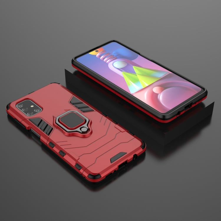 For Samsung Galaxy M51 PC + TPU Shockproof Protective Case with Magnetic Ring Holder