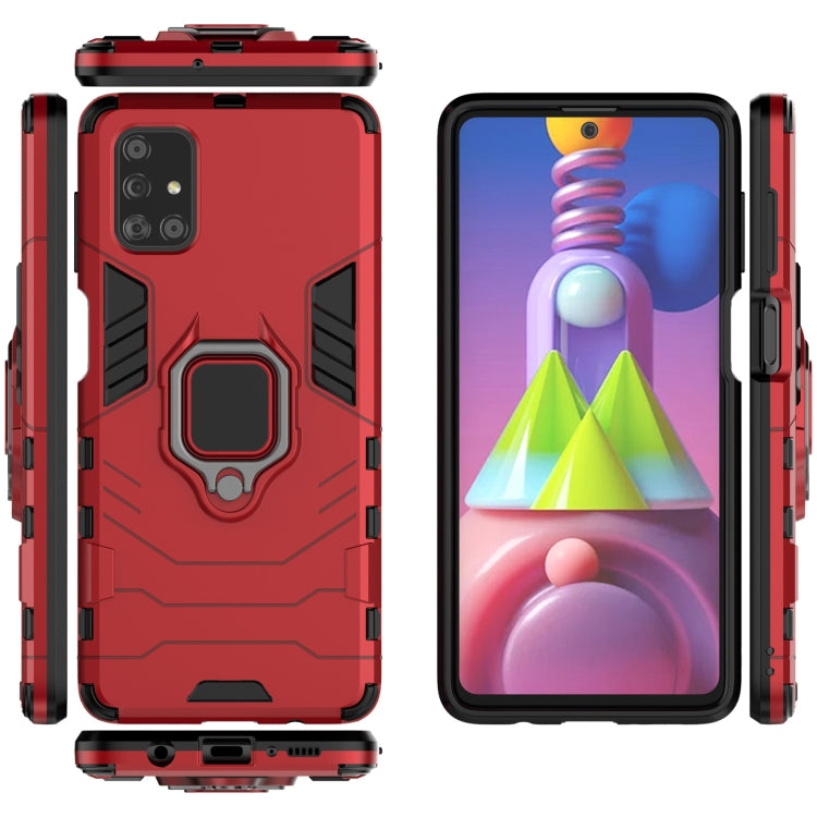 For Samsung Galaxy M51 PC + TPU Shockproof Protective Case with Magnetic Ring Holder