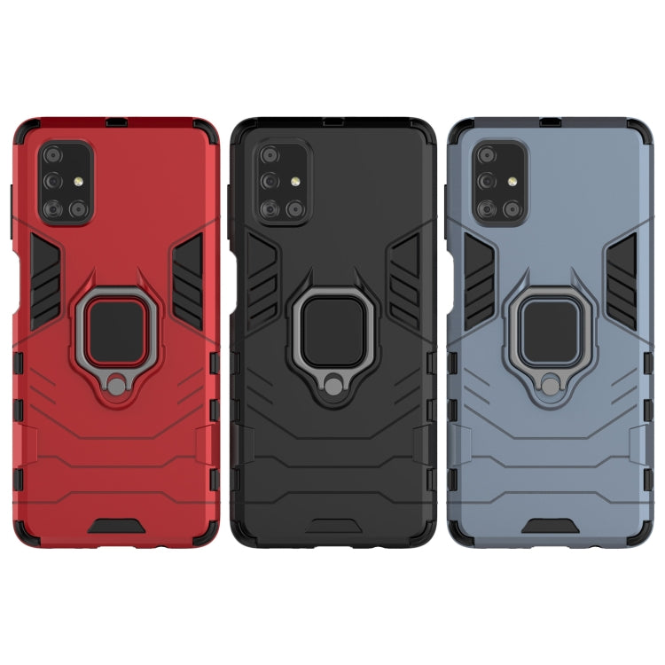 For Samsung Galaxy M51 PC + TPU Shockproof Protective Case with Magnetic Ring Holder