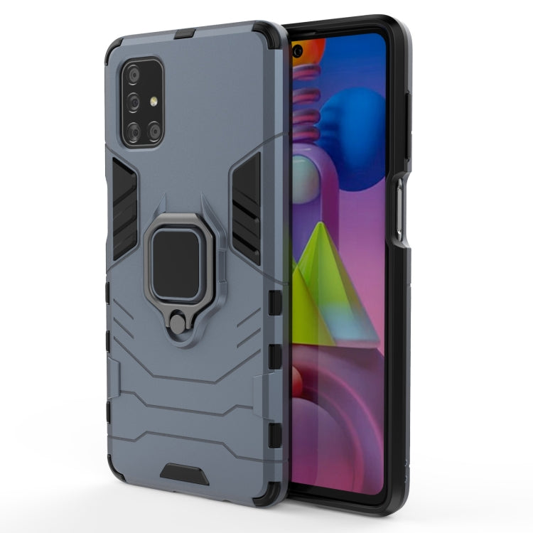 For Samsung Galaxy M51 PC + TPU Shockproof Protective Case with Magnetic Ring Holder