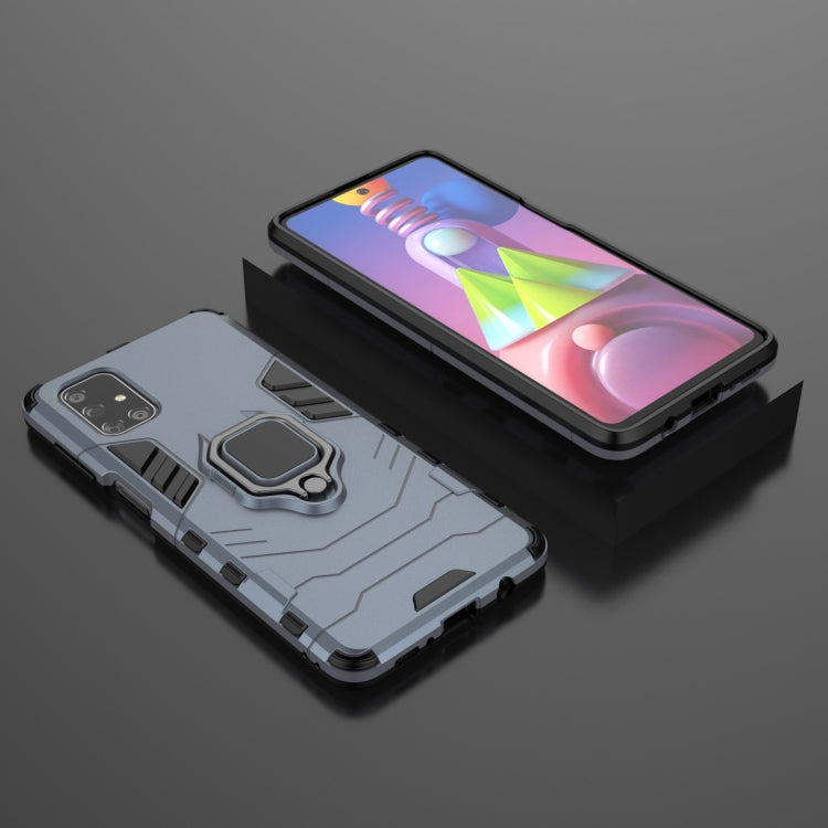 For Samsung Galaxy M51 PC + TPU Shockproof Protective Case with Magnetic Ring Holder