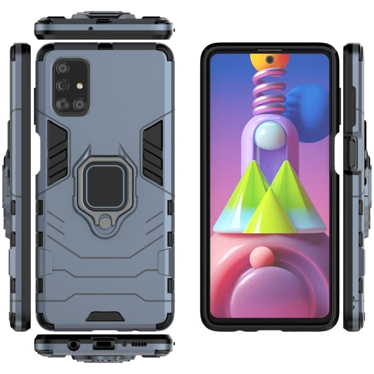 For Samsung Galaxy M51 PC + TPU Shockproof Protective Case with Magnetic Ring Holder