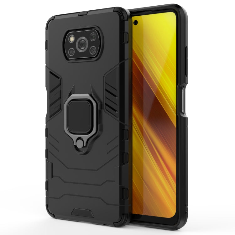 For Xiaomi Poco X3 NFC PC + TPU Shockproof Protective Case with Magnetic Ring Holder