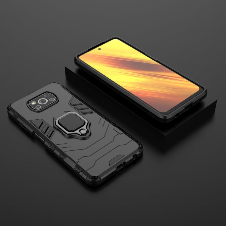 For Xiaomi Poco X3 NFC PC + TPU Shockproof Protective Case with Magnetic Ring Holder