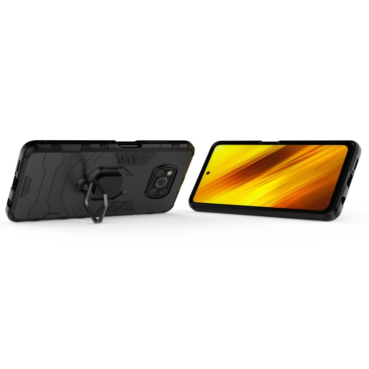 For Xiaomi Poco X3 NFC PC + TPU Shockproof Protective Case with Magnetic Ring Holder