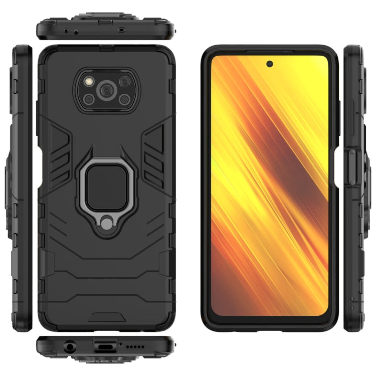 For Xiaomi Poco X3 NFC PC + TPU Shockproof Protective Case with Magnetic Ring Holder