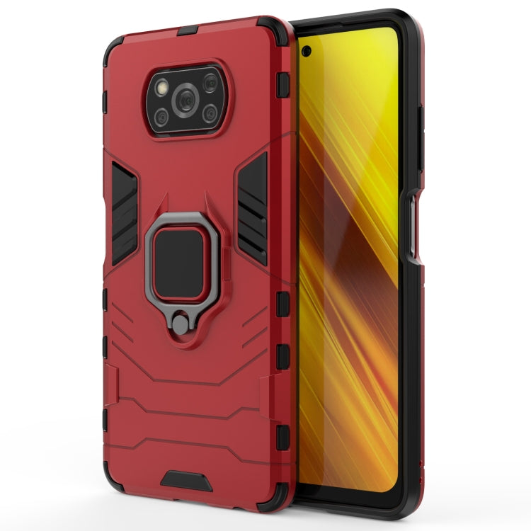 For Xiaomi Poco X3 NFC PC + TPU Shockproof Protective Case with Magnetic Ring Holder