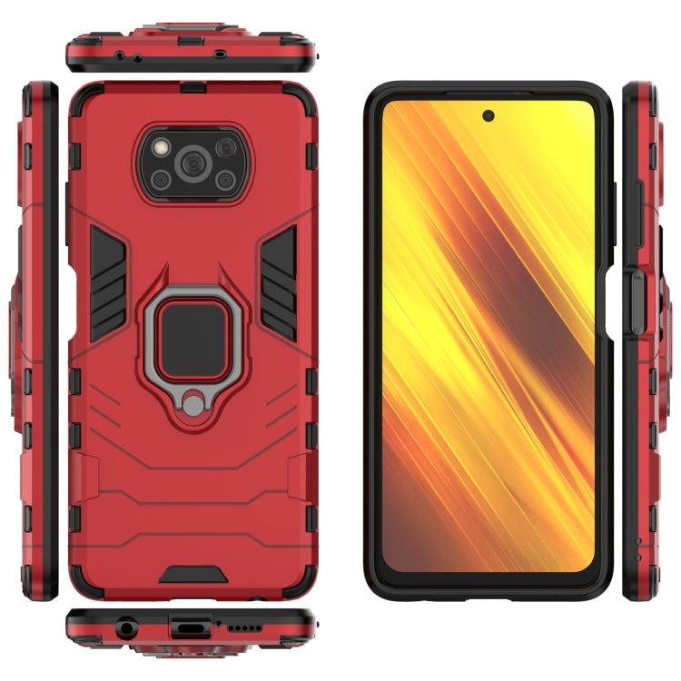 For Xiaomi Poco X3 NFC PC + TPU Shockproof Protective Case with Magnetic Ring Holder
