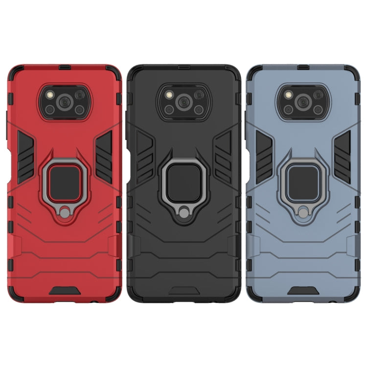 For Xiaomi Poco X3 NFC PC + TPU Shockproof Protective Case with Magnetic Ring Holder