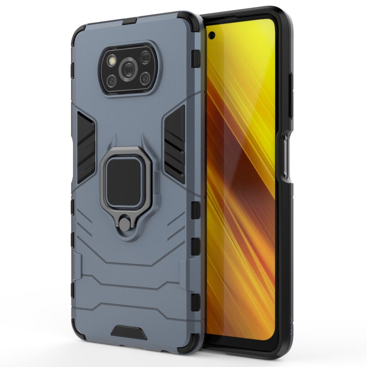 For Xiaomi Poco X3 NFC PC + TPU Shockproof Protective Case with Magnetic Ring Holder
