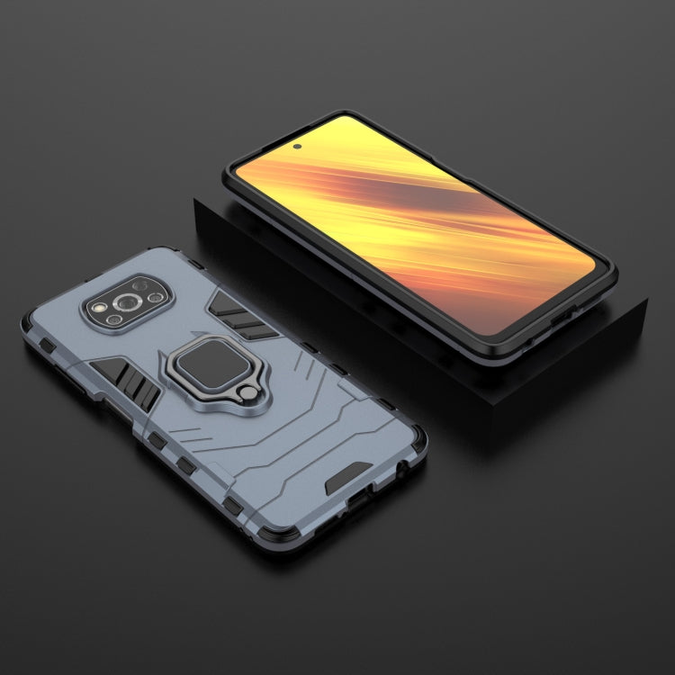 For Xiaomi Poco X3 NFC PC + TPU Shockproof Protective Case with Magnetic Ring Holder