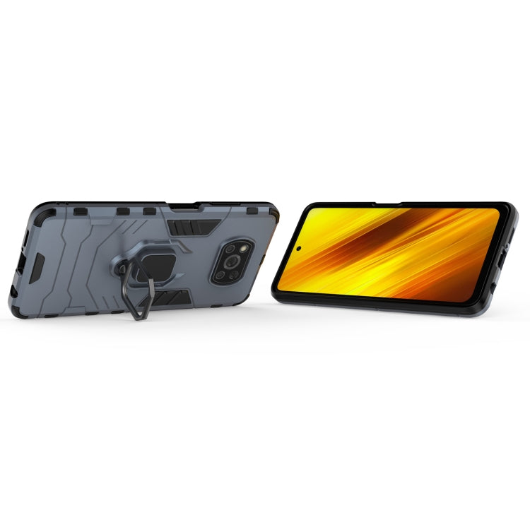 For Xiaomi Poco X3 NFC PC + TPU Shockproof Protective Case with Magnetic Ring Holder