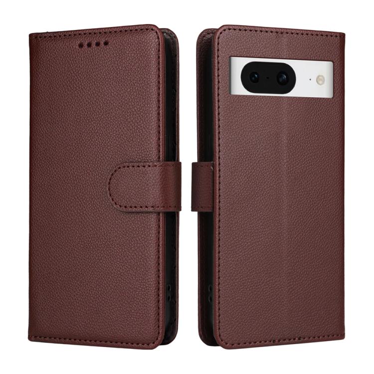 For Google Pixel 8 Litchi Texture RFID Blocking 3-Card Wallet Leather Phone Case