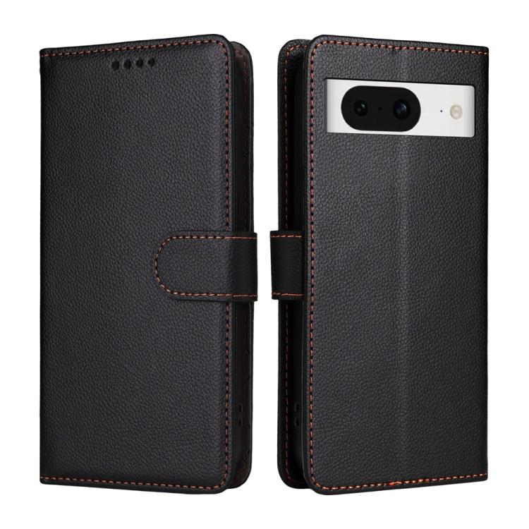 For Google Pixel 8 Litchi Texture RFID Blocking 3-Card Wallet Leather Phone Case