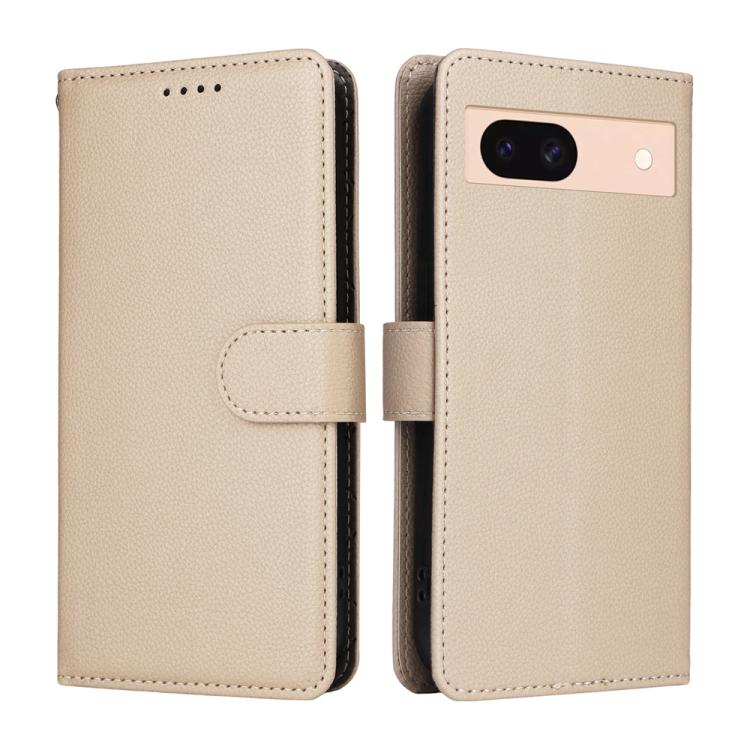 For Google Pixel 8a Litchi Texture RFID Blocking 3-Card Wallet Leather Phone Case