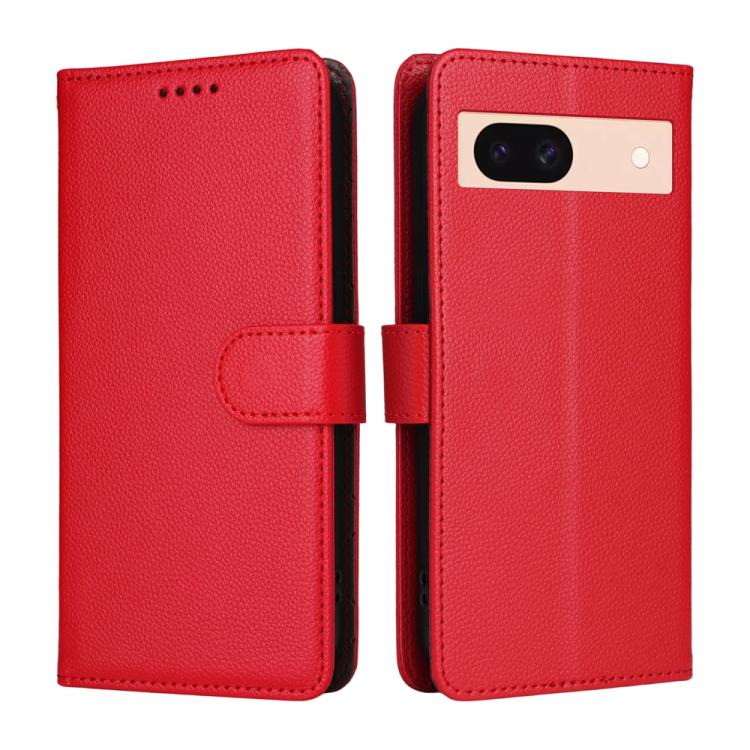 For Google Pixel 8a Litchi Texture RFID Blocking 3-Card Wallet Leather Phone Case