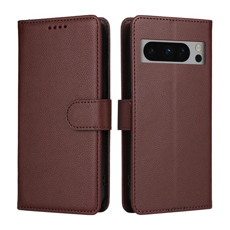 For Google Pixel 8 Pro Litchi Texture RFID Blocking 3-Card Wallet Leather Phone Case