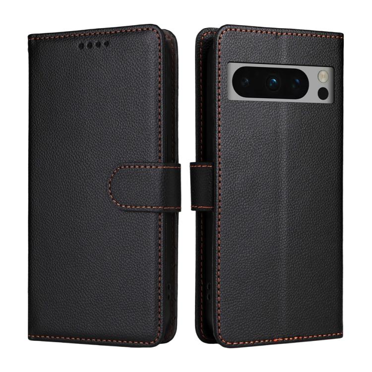 For Google Pixel 8 Pro Litchi Texture RFID Blocking 3-Card Wallet Leather Phone Case