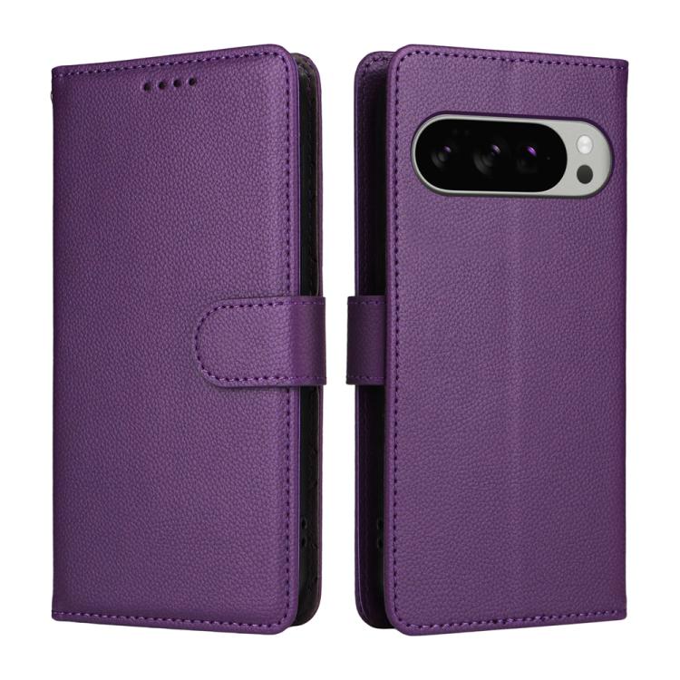 For Google Pixel 9 Pro XL / 10 Pro XL Litchi Texture RFID Blocking 3-Card Wallet Leather Phone Case