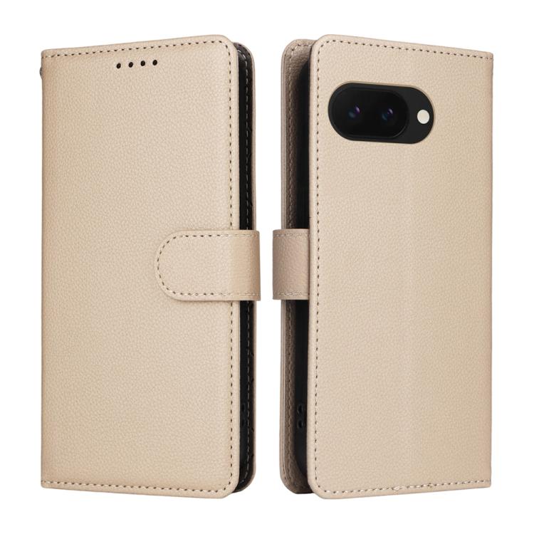 For Google Pixel 9a Litchi Texture RFID Blocking 3-Card Wallet Leather Phone Case
