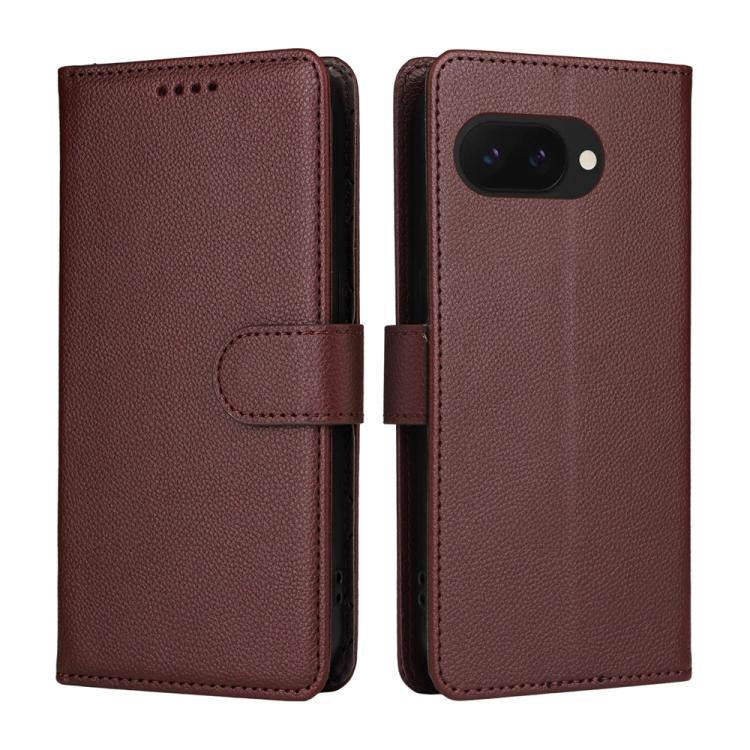 For Google Pixel 9a Litchi Texture RFID Blocking 3-Card Wallet Leather Phone Case