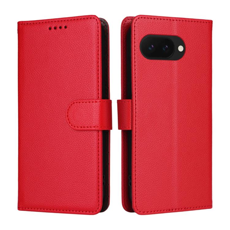 For Google Pixel 9a Litchi Texture RFID Blocking 3-Card Wallet Leather Phone Case