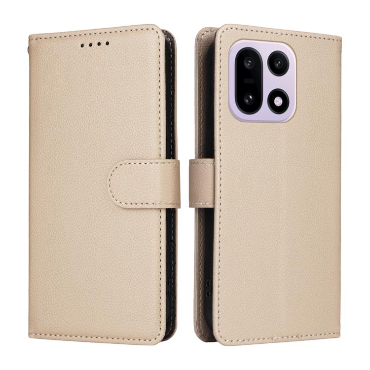For OnePlus 15 Litchi Texture RFID Blocking 3-Card Wallet Leather Phone Case