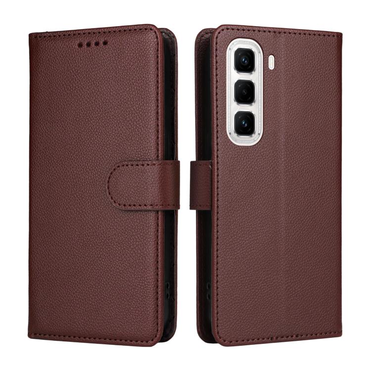 For Infinix Hot 50 Pro+ 4G Litchi Texture RFID Blocking 3-Card Wallet Leather Phone Case