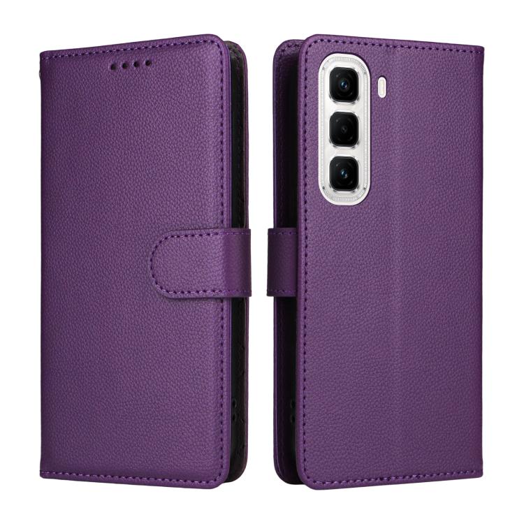 For Infinix Hot 50 Pro+ 4G Litchi Texture RFID Blocking 3-Card Wallet Leather Phone Case