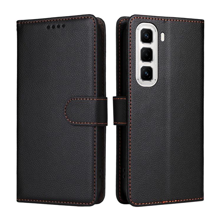 For Infinix Hot 50 Pro+ 4G Litchi Texture RFID Blocking 3-Card Wallet Leather Phone Case