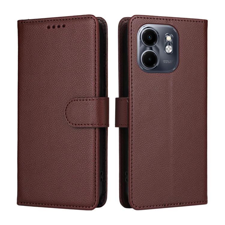 For Infinix Hot 50i / Smart 9 Litchi Texture RFID Blocking 3-Card Wallet Leather Phone Case