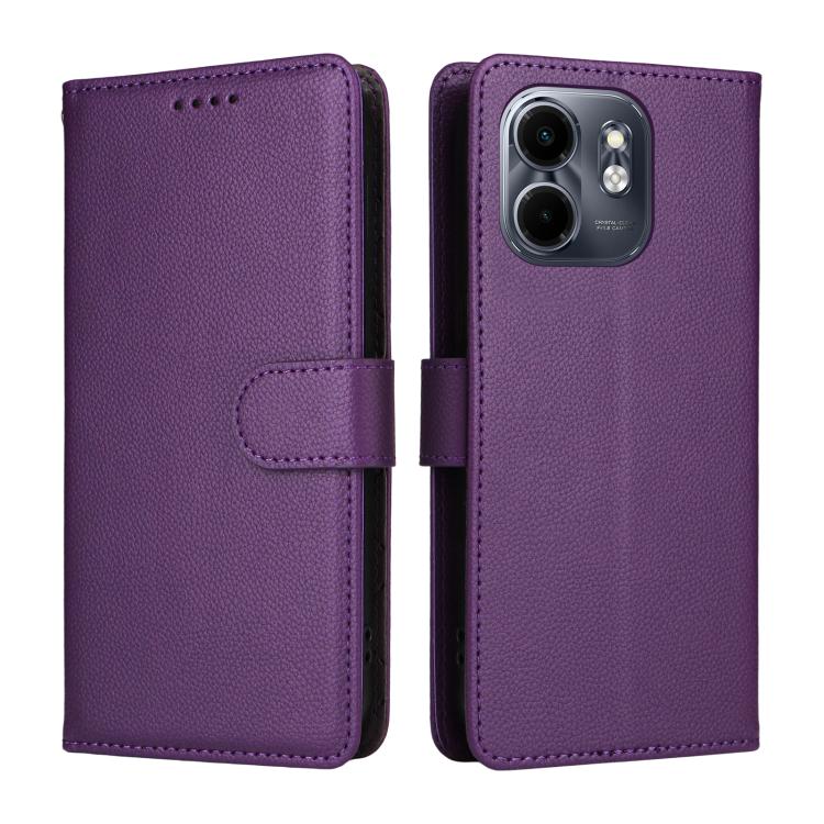 For Infinix Hot 50i / Smart 9 Litchi Texture RFID Blocking 3-Card Wallet Leather Phone Case