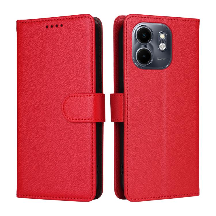 For Infinix Hot 50i / Smart 9 Litchi Texture RFID Blocking 3-Card Wallet Leather Phone Case