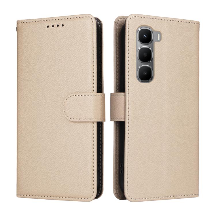For Infinix Hot 60 4G / Hot 60i 4G Litchi Texture RFID Blocking 3-Card Wallet Leather Phone Case