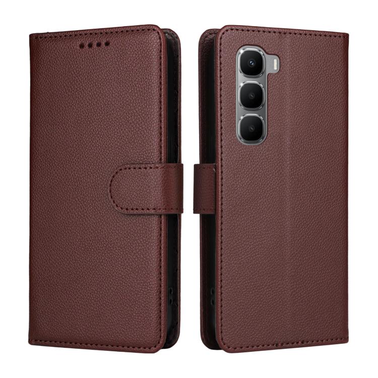 For Infinix Hot 60 4G / Hot 60i 4G Litchi Texture RFID Blocking 3-Card Wallet Leather Phone Case