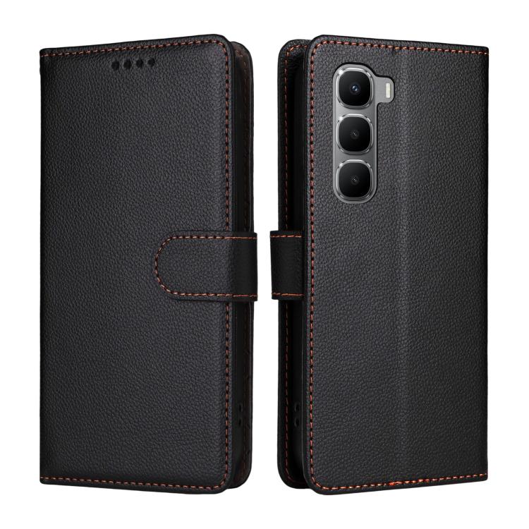 For Infinix Hot 60 4G / Hot 60i 4G Litchi Texture RFID Blocking 3-Card Wallet Leather Phone Case