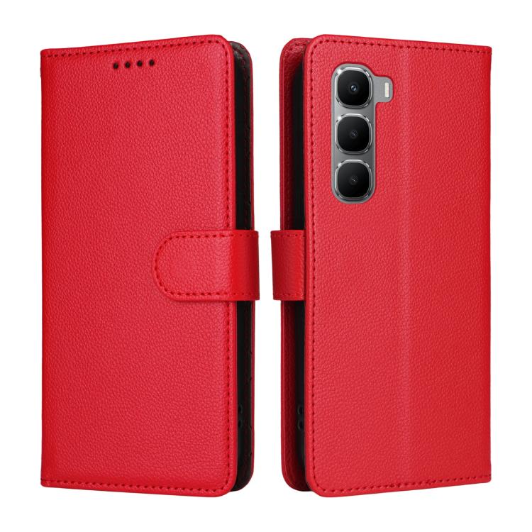 For Infinix Hot 60 4G / Hot 60i 4G Litchi Texture RFID Blocking 3-Card Wallet Leather Phone Case