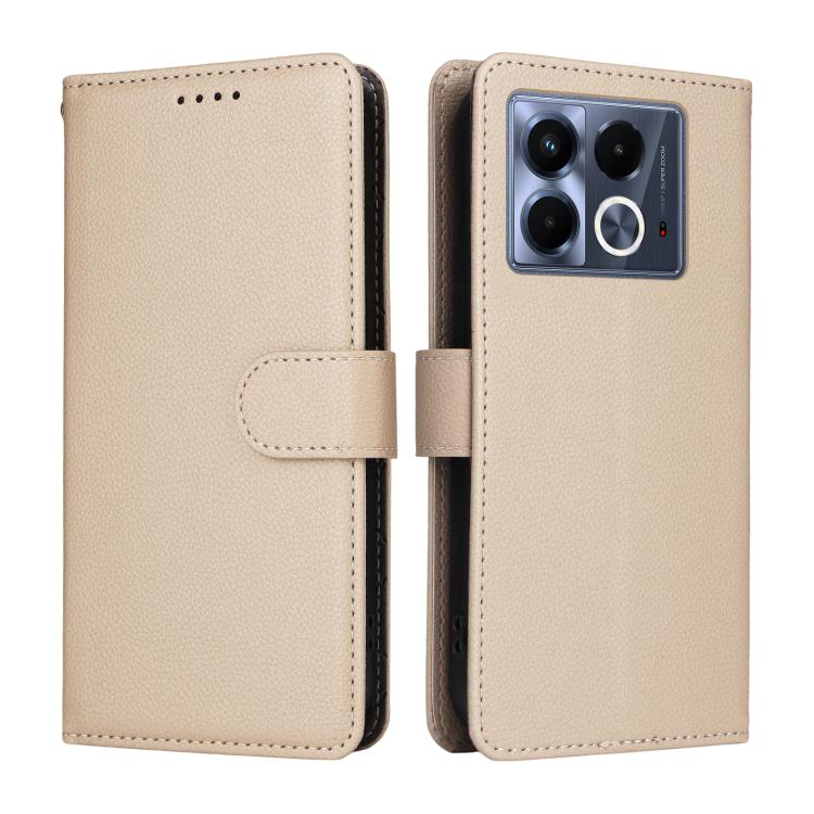 For Infinix Note 40 4G Litchi Texture RFID Blocking 3-Card Wallet Leather Phone Case