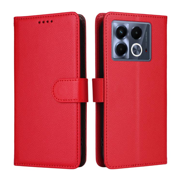 For Infinix Note 40 4G Litchi Texture RFID Blocking 3-Card Wallet Leather Phone Case