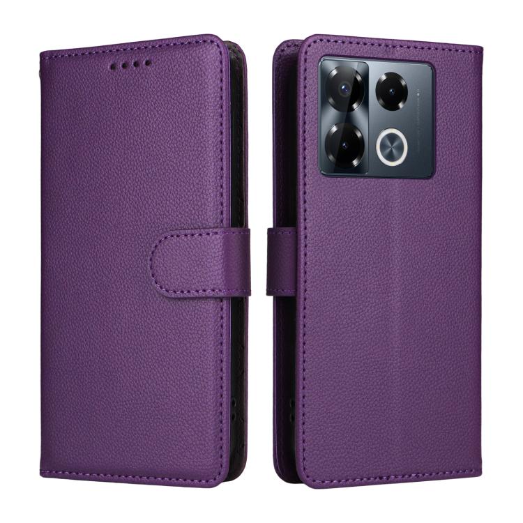 For Infinix Note 40 Pro 4G / 5G / Note 40 Pro+ Litchi Texture RFID Blocking 3-Card Wallet Leather Phone Case