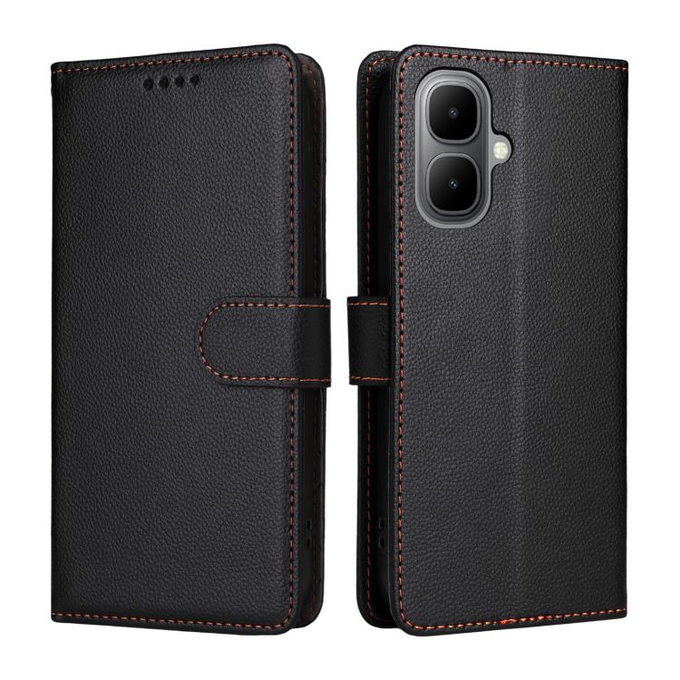 For Infinix Smart 10 4G / Tecno Pop 10 Litchi Texture RFID Blocking 3-Card Wallet Leather Phone Case