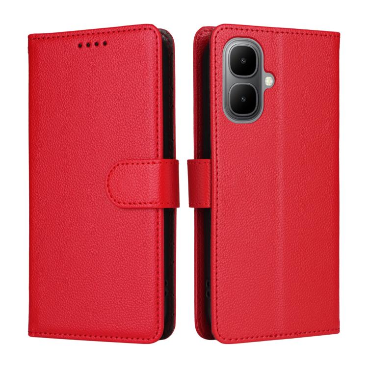 For Infinix Smart 10 4G / Tecno Pop 10 Litchi Texture RFID Blocking 3-Card Wallet Leather Phone Case