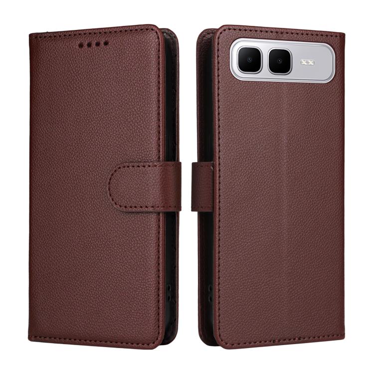 For Infinix Smart 10 Plus 4G Litchi Texture RFID Blocking 3-Card Wallet Leather Phone Case